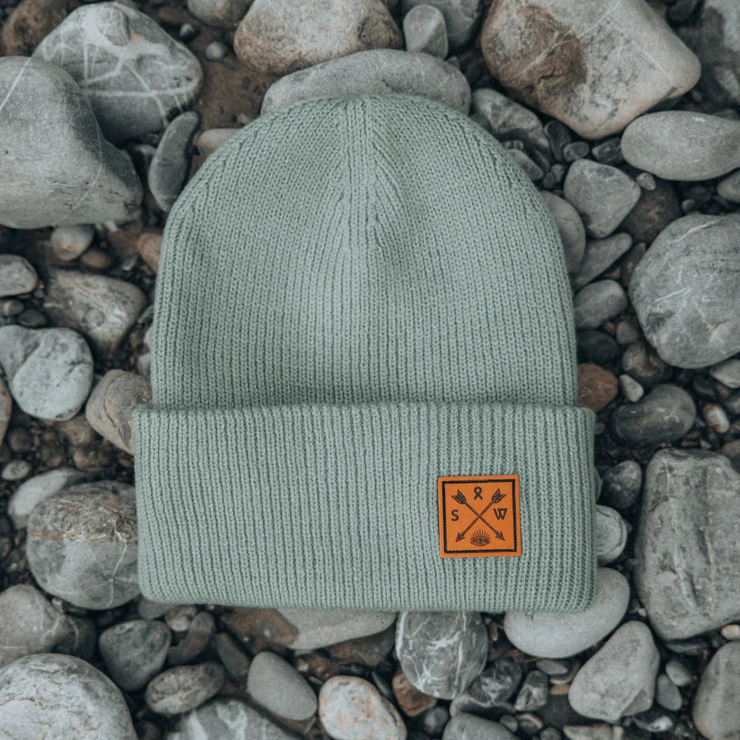 Ribbstickad beanie