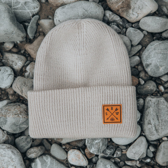 Ribbstickad beanie